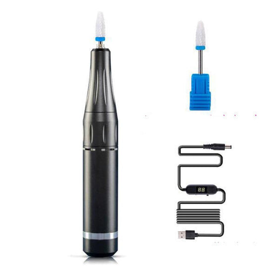 JMT-194186 Electric Nail Polisher with USB Charging, 35000RPM Speed, Portable Design in Galaxy Silver, Space Gray, and Classic Black