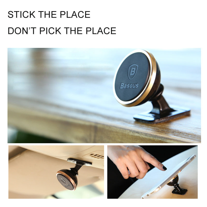 JMT-194250 Magnetic Suspension Phone Holder for Cars - 360-Degree Rotating Adhesive Bracket in Rose Gold, Silver, Local Gold