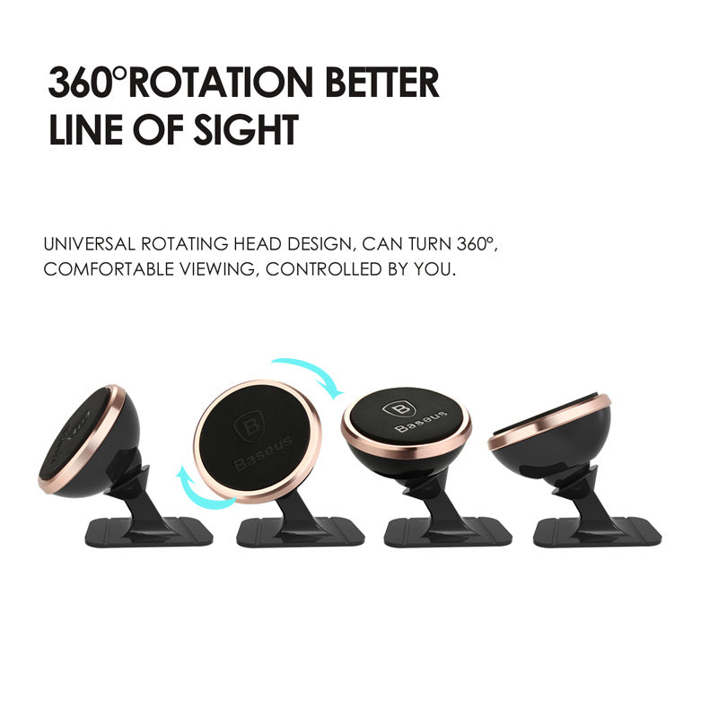 JMT-194250 Magnetic Suspension Phone Holder for Cars - 360-Degree Rotating Adhesive Bracket in Rose Gold, Silver, Local Gold