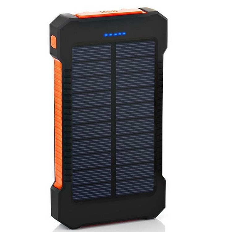 JMT-194570 Ultra-Thin Waterproof Solar Power Bank with LED Flashlight and Multi-USB Ports - 10000mAh Capacity