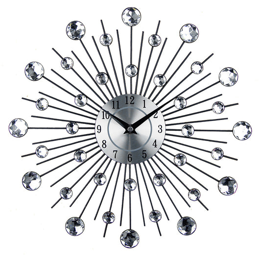 JMT-194634 Silent Round Wall Clock for Living Room - Modern Decorative Electronic Timepiece