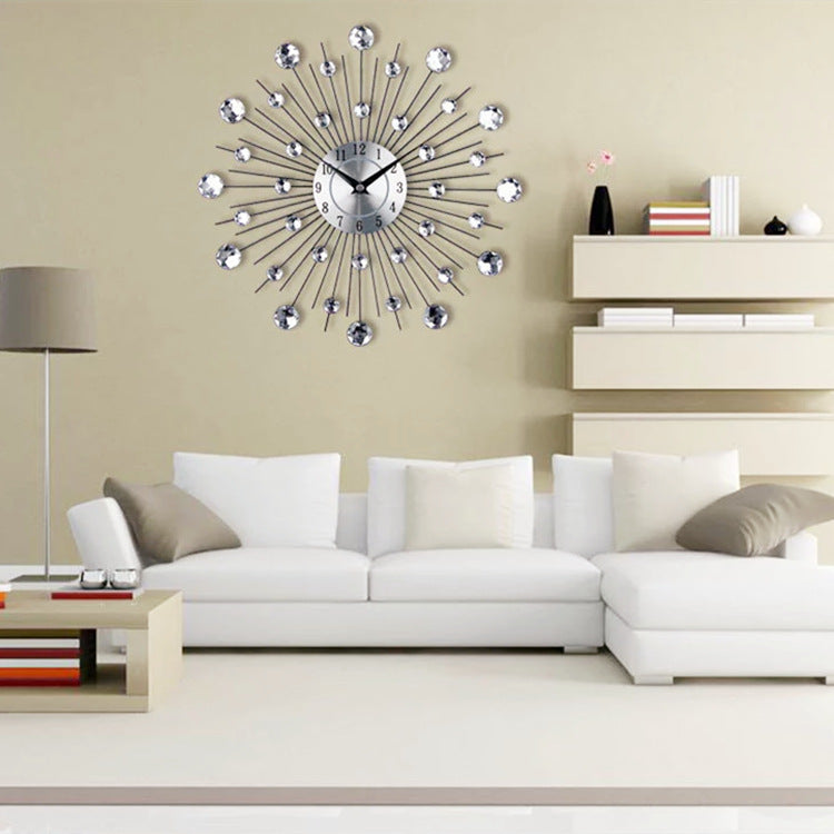 JMT-194634 Silent Round Wall Clock for Living Room - Modern Decorative Electronic Timepiece