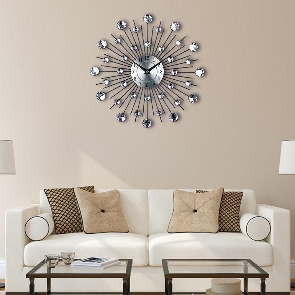 JMT-194634 Silent Round Wall Clock for Living Room - Modern Decorative Electronic Timepiece
