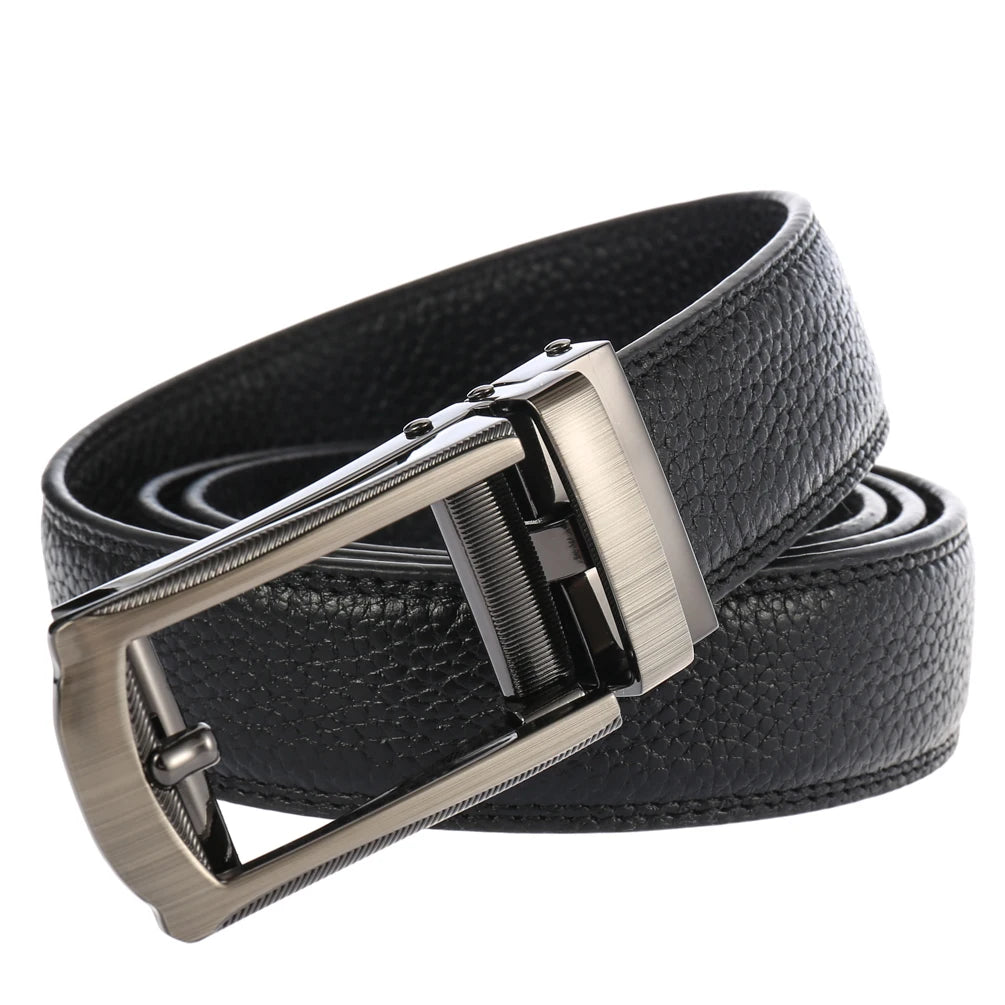 JMT-195146 Men's Cowhide Ratchet Belt with Custom Logo Option, Model LY33-2211-5
