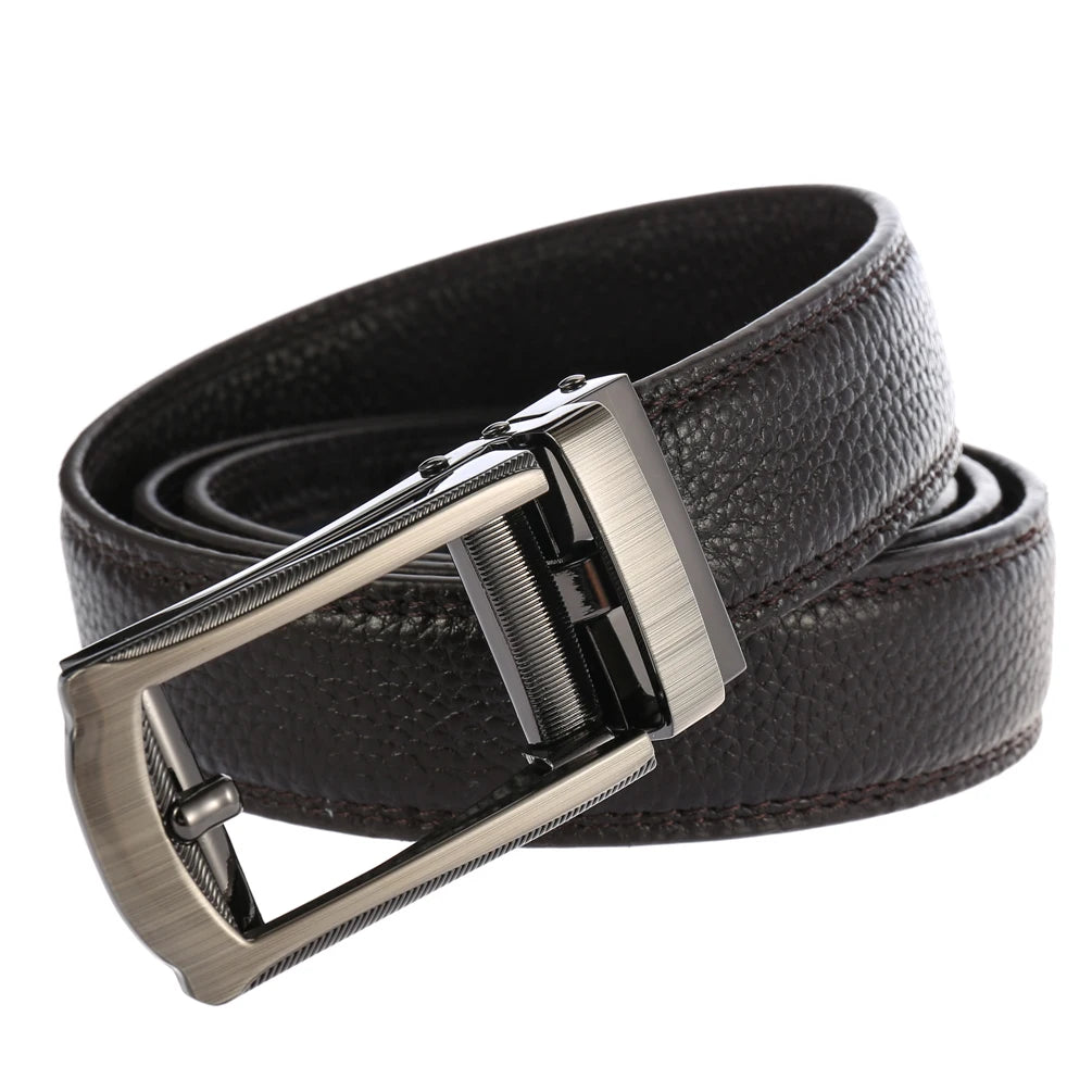 JMT-195146 Men's Cowhide Ratchet Belt with Custom Logo Option, Model LY33-2211-5