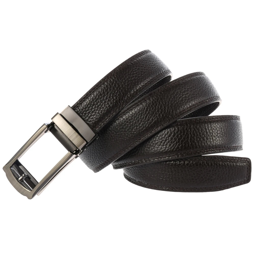 JMT-195146 Men's Cowhide Ratchet Belt with Custom Logo Option, Model LY33-2211-5