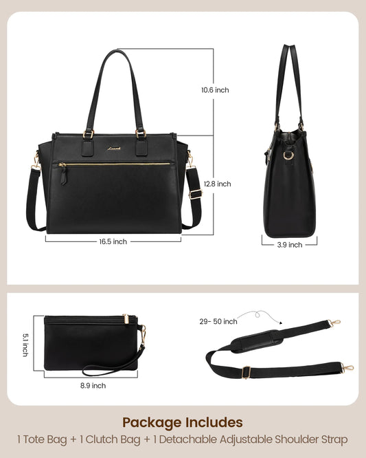 JMT-195274 15.6-Inch Women’s Casual Sports Laptop Tote Bag - Versatile Shoulder and Crossbody Style for Office, School, and Travel