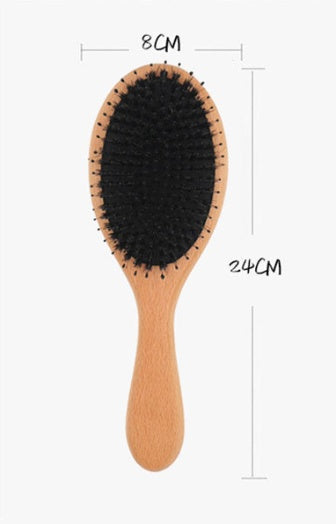 JMT-195530 Beech Wood Bristle Hair Comb for Effortless Styling and Scalp Care