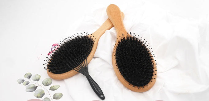 JMT-195530 Beech Wood Bristle Hair Comb for Effortless Styling and Scalp Care