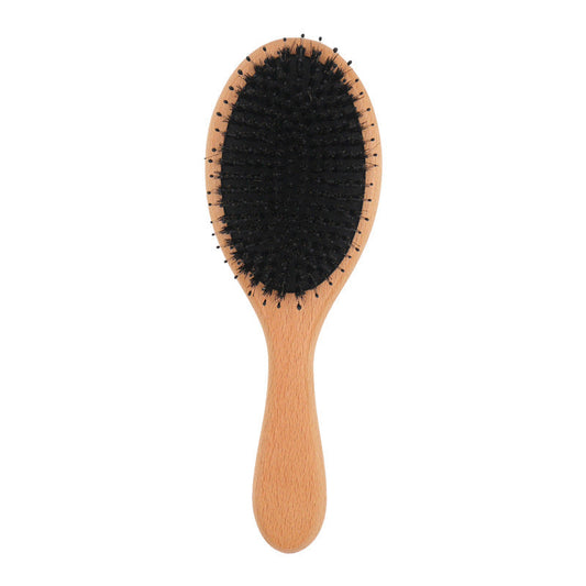 JMT-195530 Beech Wood Bristle Hair Comb for Effortless Styling and Scalp Care