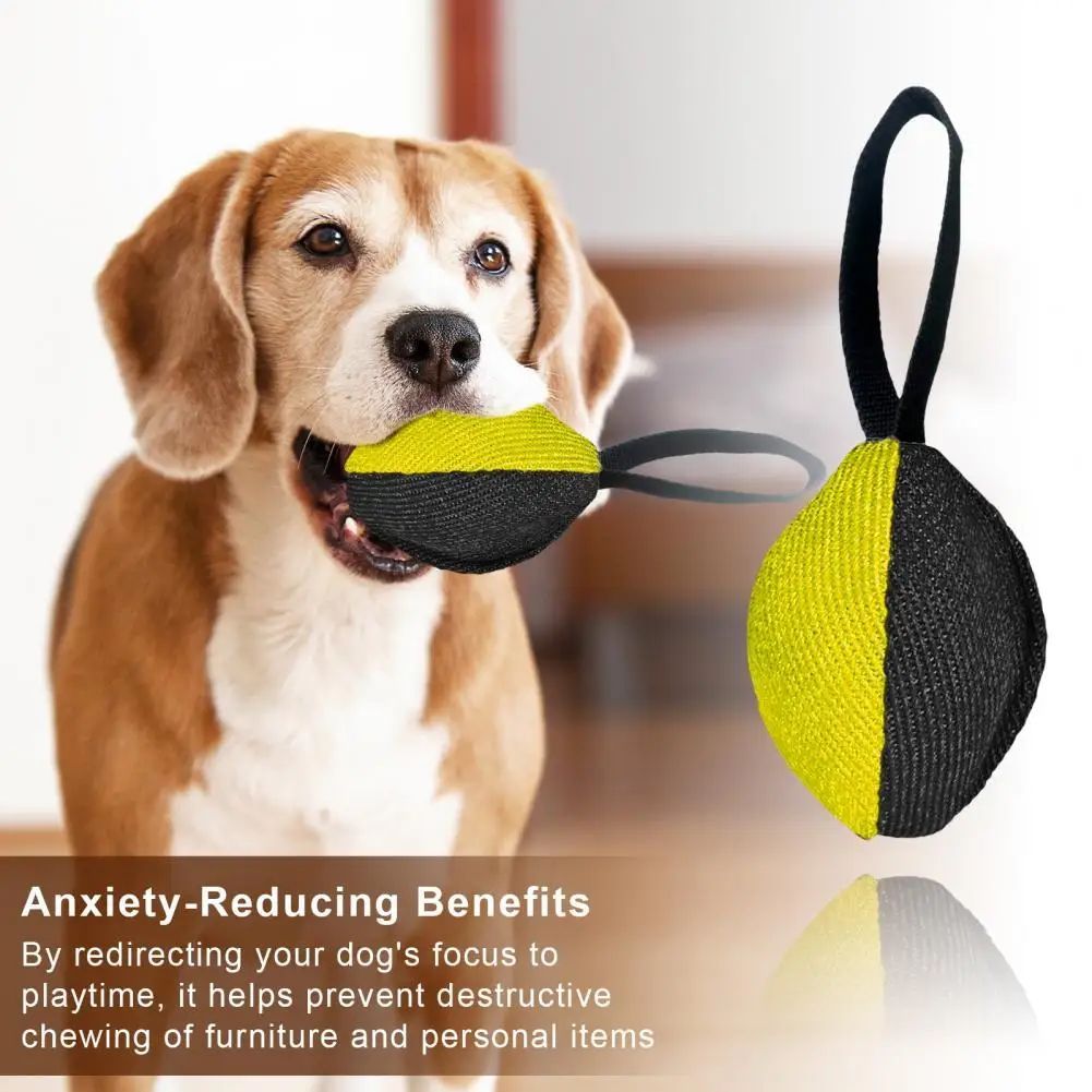 JMT-195530 Durable French Linen Tug Toy with T-Shaped Pull Tab for Dog Training and Agility Development