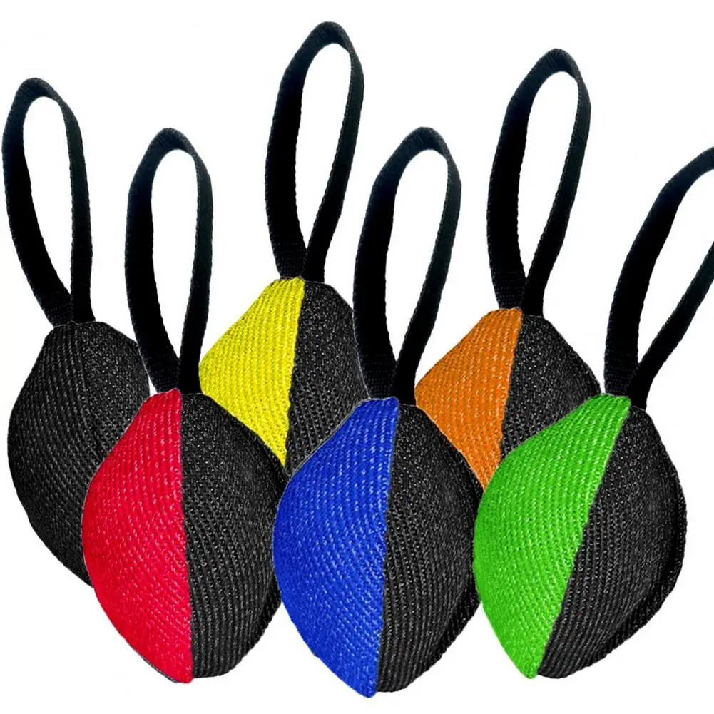 JMT-195530 Durable French Linen Tug Toy with T-Shaped Pull Tab for Dog Training and Agility Development