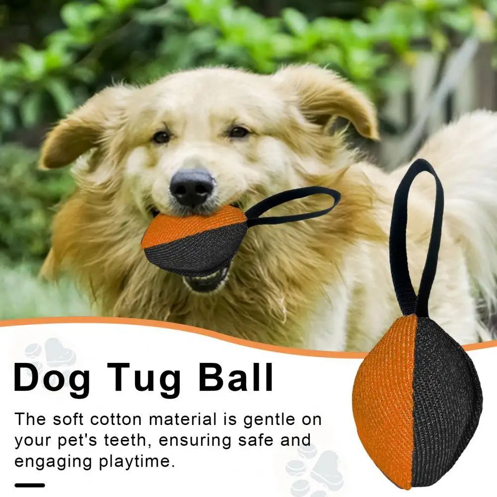 JMT-195530 Durable French Linen Tug Toy with T-Shaped Pull Tab for Dog Training and Agility Development