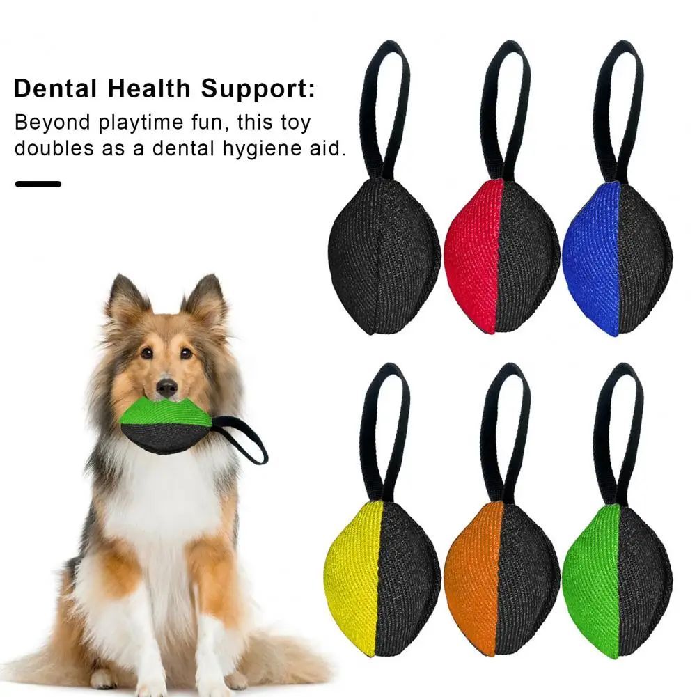 JMT-195530 Durable French Linen Tug Toy with T-Shaped Pull Tab for Dog Training and Agility Development