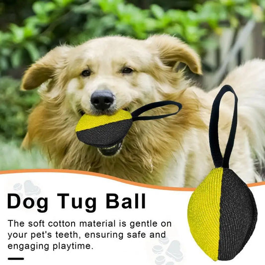 JMT-195530 Durable French Linen Tug Toy with T-Shaped Pull Tab for Dog Training and Agility Development