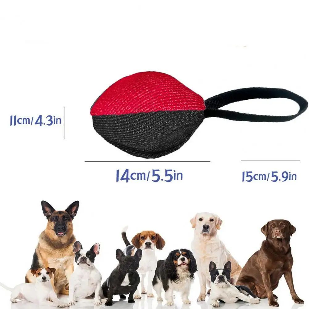 JMT-195530 Durable French Linen Tug Toy with T-Shaped Pull Tab for Dog Training and Agility Development