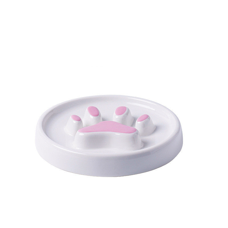 JMT-195722 Ceramic Slow Food Bowl for Dogs and Cats - Available in Pink, Yellow, and Black
