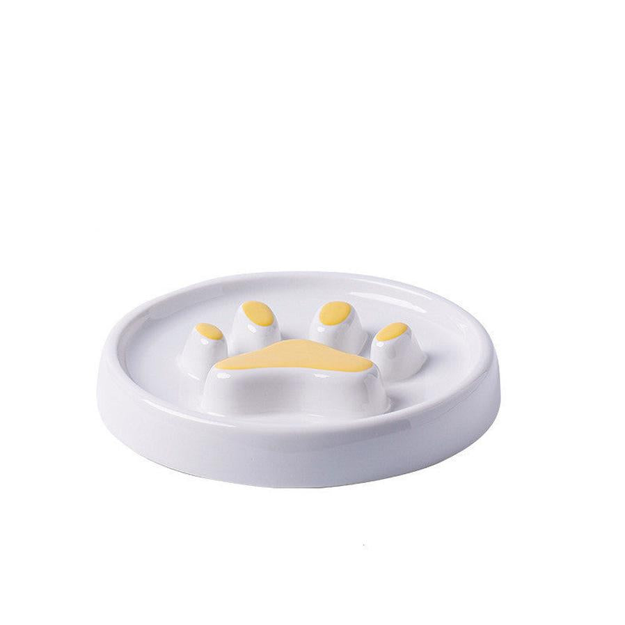 JMT-195722 Ceramic Slow Food Bowl for Dogs and Cats - Available in Pink, Yellow, and Black