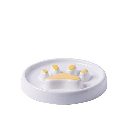 JMT-195722 Ceramic Slow Food Bowl for Dogs and Cats - Available in Pink, Yellow, and Black