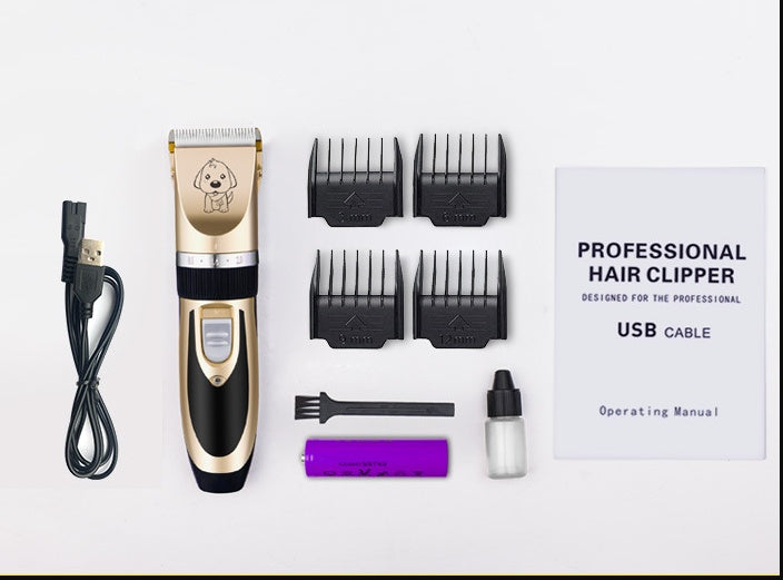 JMT-195786 Professional Pet Dog and Cat Grooming Clippers with Adjustable Titanium Ceramic Blades and USB Charging