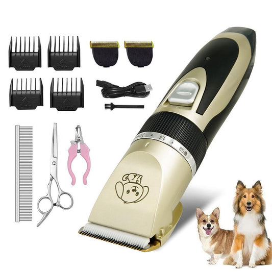 JMT-195786 Professional Pet Dog and Cat Grooming Clippers with Adjustable Titanium Ceramic Blades and USB Charging