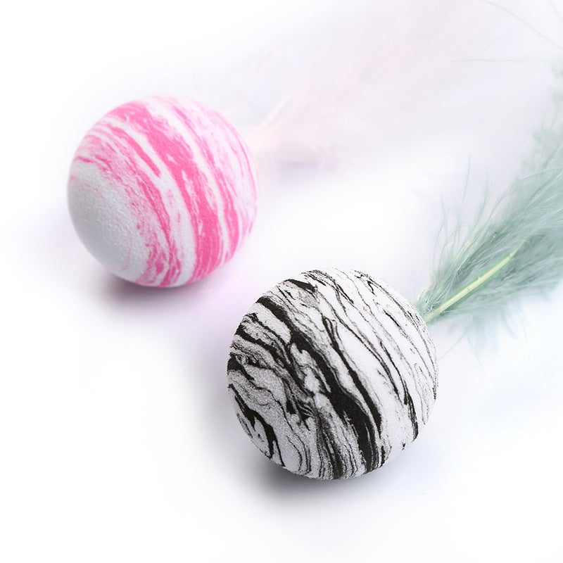 JMT-195850 Starry Sky EVA Foam Ball with Feather Cat Toy