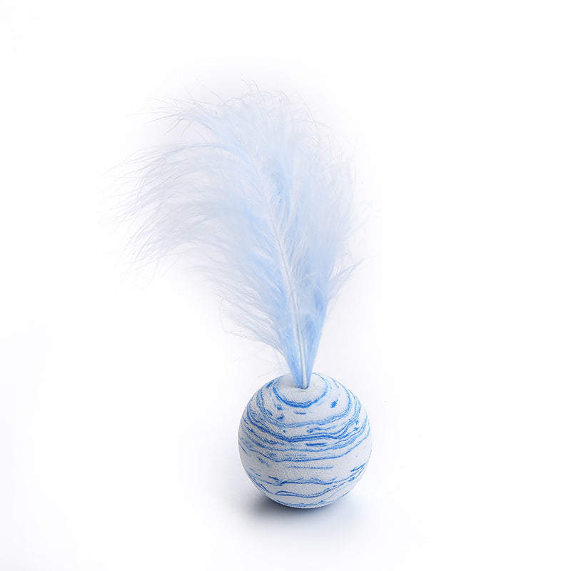 JMT-195850 Starry Sky EVA Foam Ball with Feather Cat Toy
