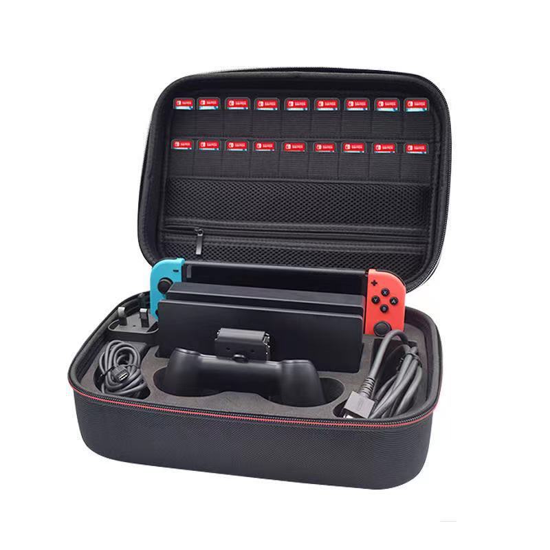 JMT-196042 Large EVA Storage Bag for Game Console Accessories - Black, Ideal for Organizing Controllers and Cables