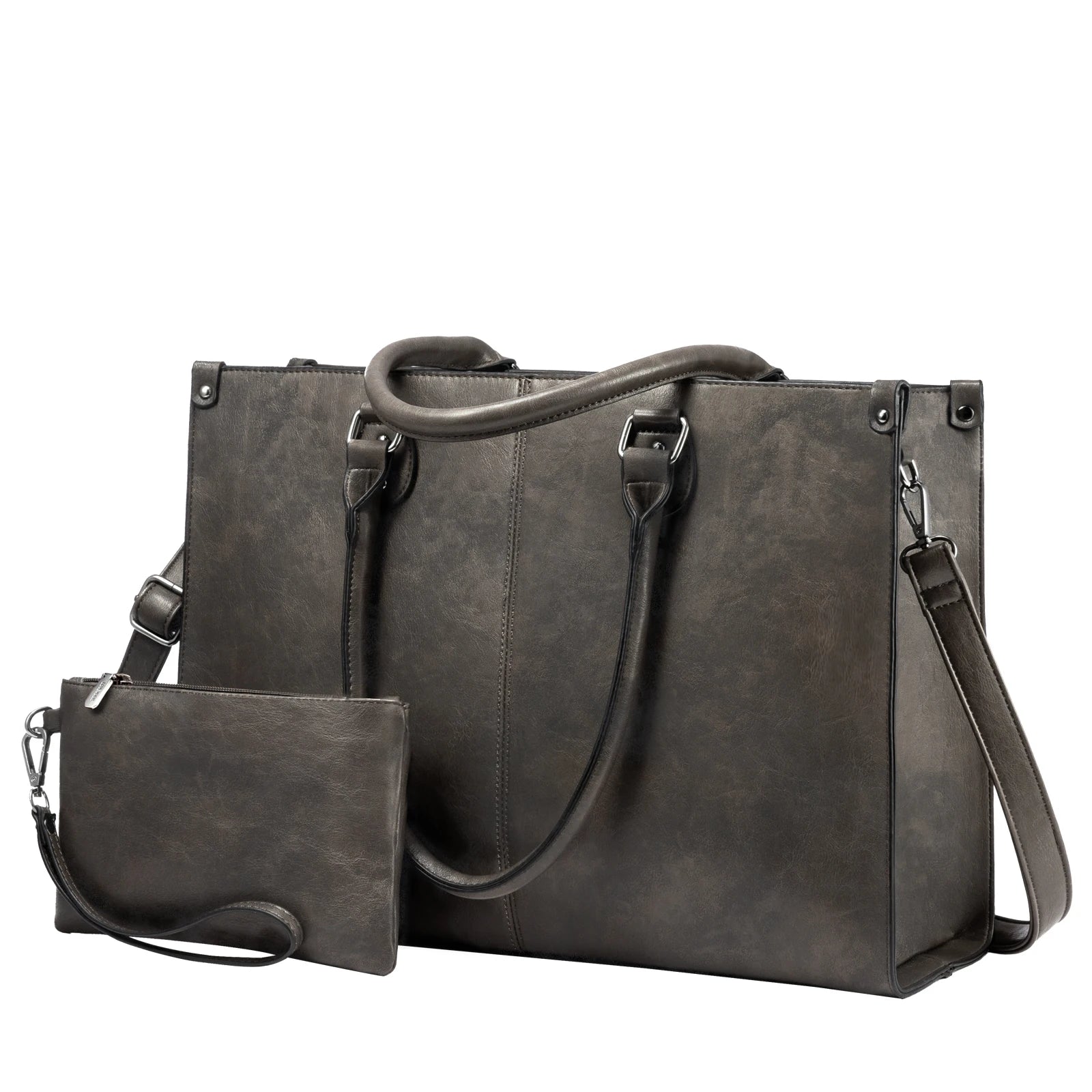 JMT-196426 Luxury Classic PU Leather Business Tote Bag for Women - Stylish Laptop Carrier
