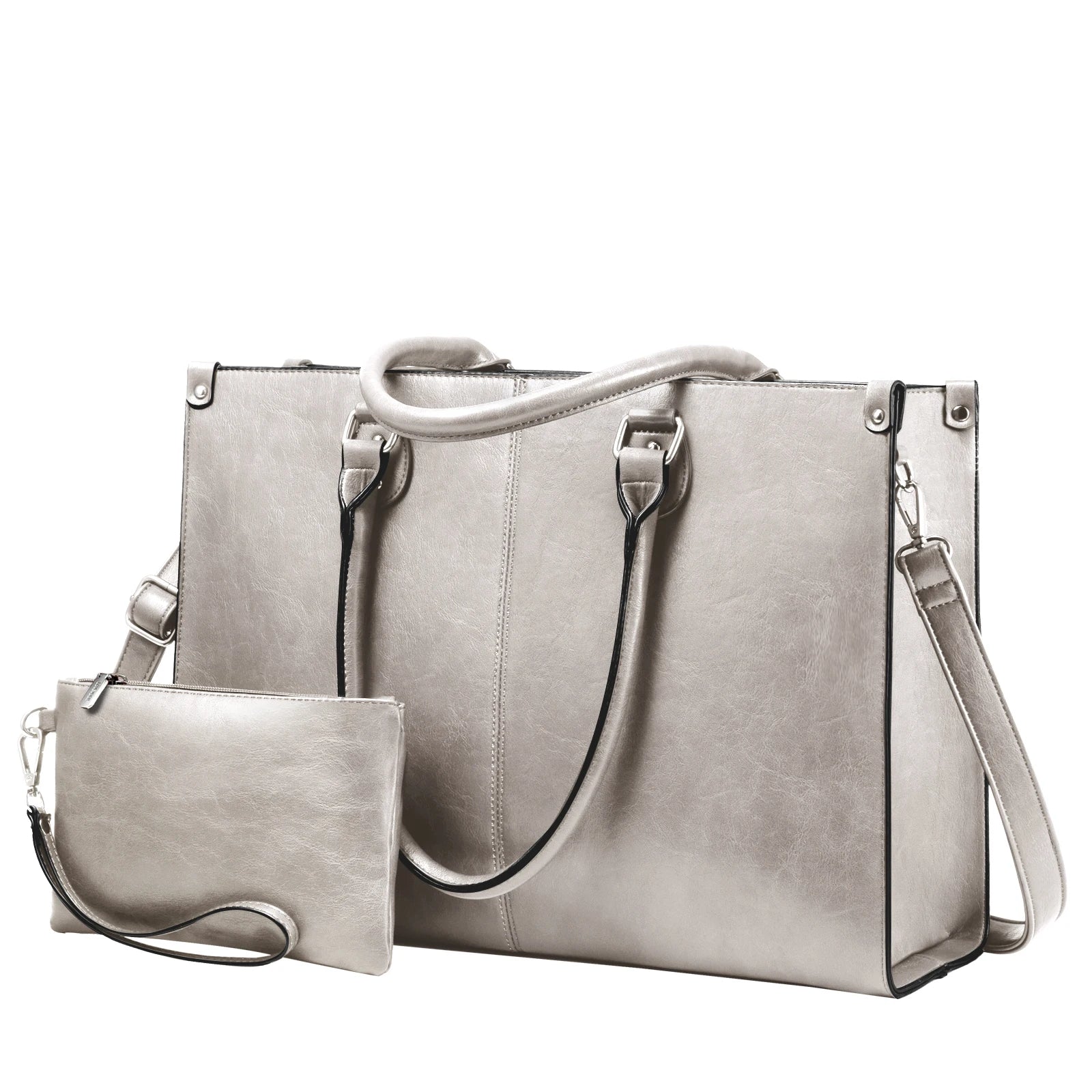 JMT-196426 Luxury Classic PU Leather Business Tote Bag for Women - Stylish Laptop Carrier