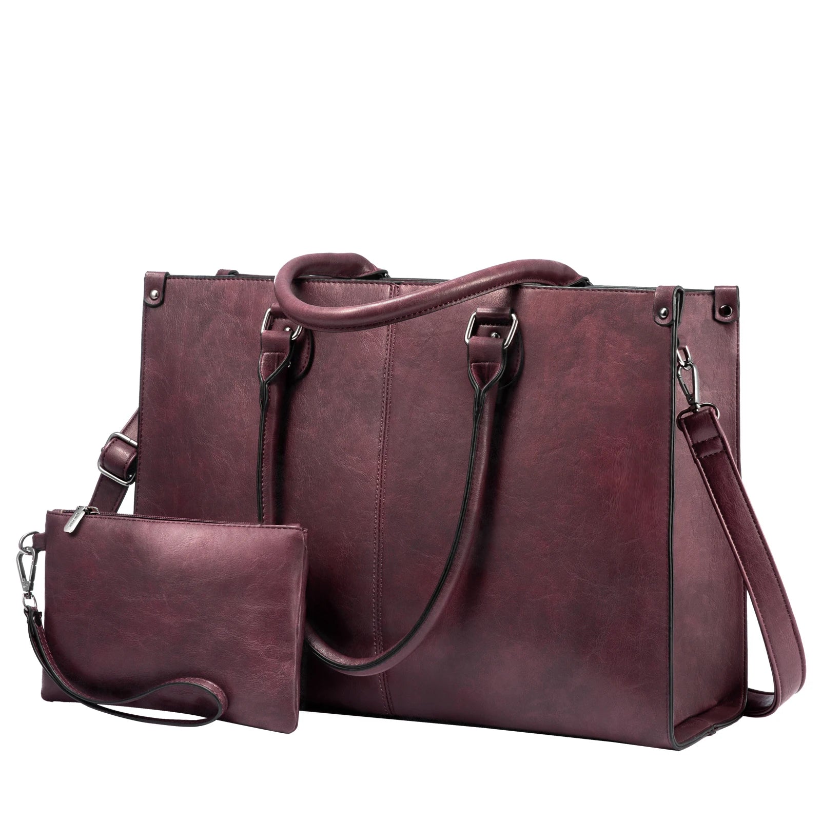 JMT-196426 Luxury Classic PU Leather Business Tote Bag for Women - Stylish Laptop Carrier