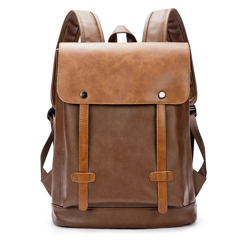 JMT-196874 Large Capacity Waterproof PU Leather Laptop Backpack for Men - Ideal for Travel and Daily Use