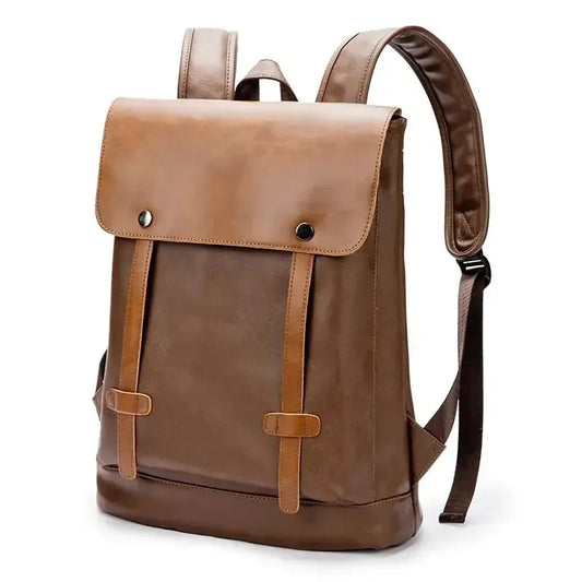 JMT-196874 Large Capacity Waterproof PU Leather Laptop Backpack for Men - Ideal for Travel and Daily Use