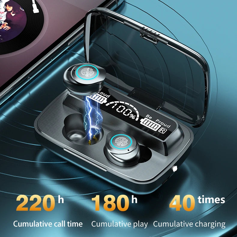 JMT-196874 M17 TWS Wireless Headphones with Touch Control, 9D Stereo Sound, Waterproof Earbuds for Sports and Daily Use