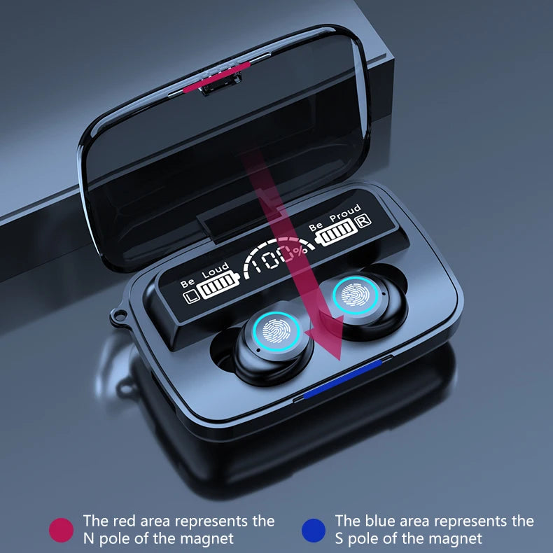 JMT-196874 M17 TWS Wireless Headphones with Touch Control, 9D Stereo Sound, Waterproof Earbuds for Sports and Daily Use