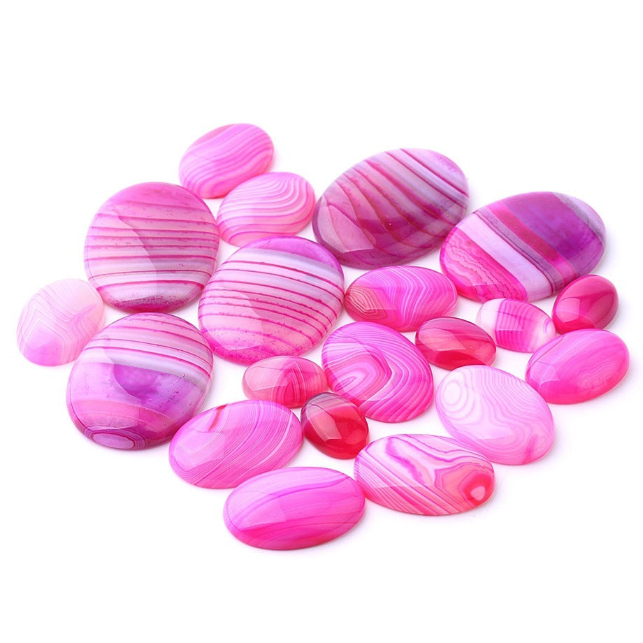 JMT-197002 Natural Agate Stone DIY Accessories - Convex, Round & Flat Bottom, Various Sizes Available