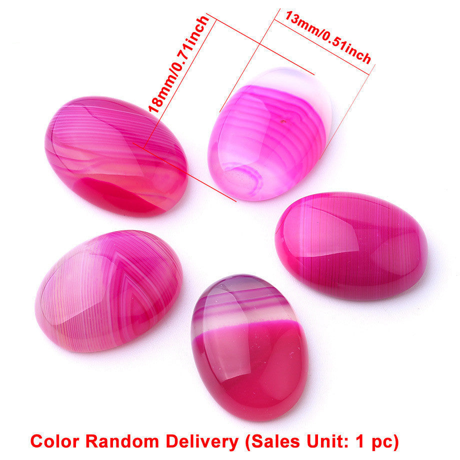 JMT-197002 Natural Agate Stone DIY Accessories - Convex, Round & Flat Bottom, Various Sizes Available