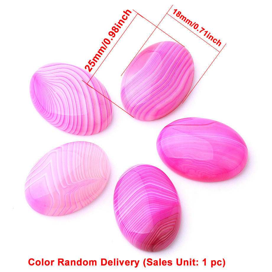 JMT-197002 Natural Agate Stone DIY Accessories - Convex, Round & Flat Bottom, Various Sizes Available