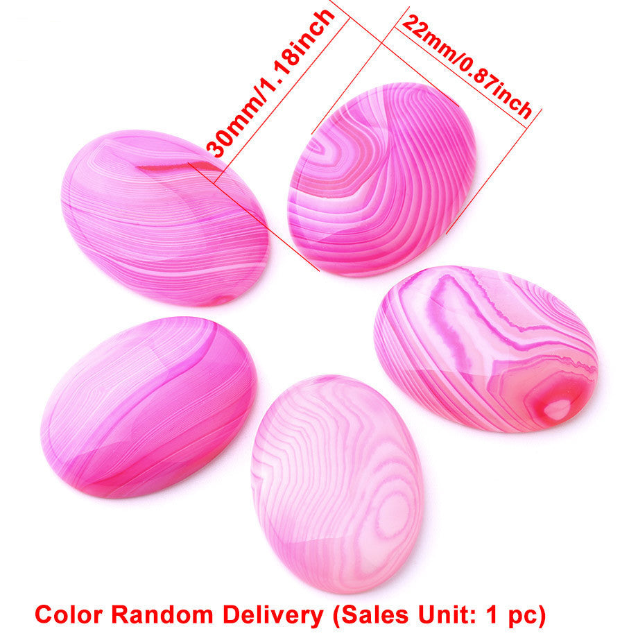 JMT-197002 Natural Agate Stone DIY Accessories - Convex, Round & Flat Bottom, Various Sizes Available