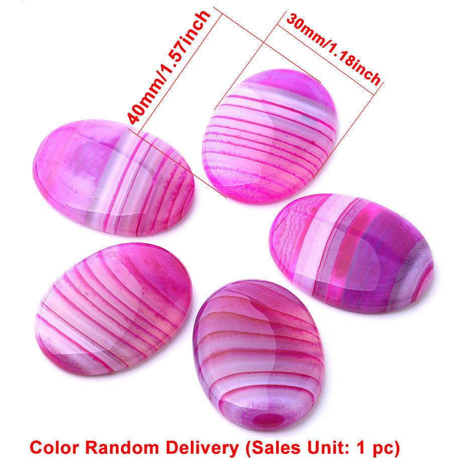 JMT-197002 Natural Agate Stone DIY Accessories - Convex, Round & Flat Bottom, Various Sizes Available