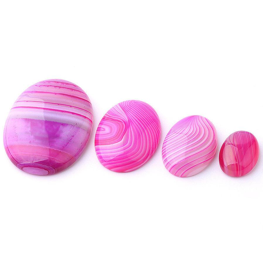 JMT-197002 Natural Agate Stone DIY Accessories - Convex, Round & Flat Bottom, Various Sizes Available