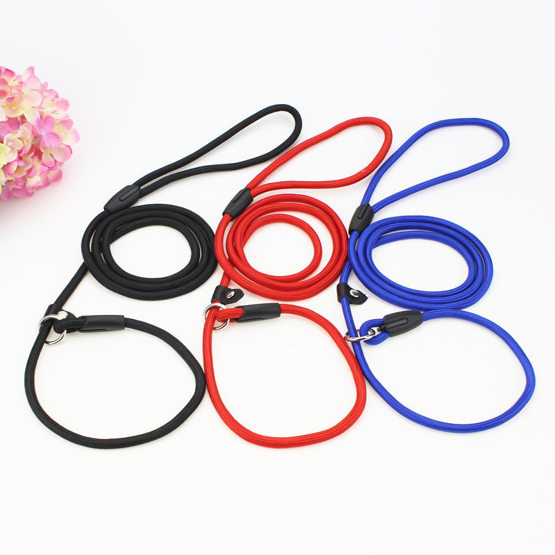 JMT-197194 Adjustable Nylon Dog Traction Rope with Integrated Collar Design - Available in Multiple Colors