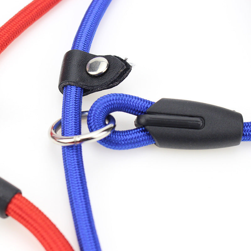 JMT-197194 Adjustable Nylon Dog Traction Rope with Integrated Collar Design - Available in Multiple Colors