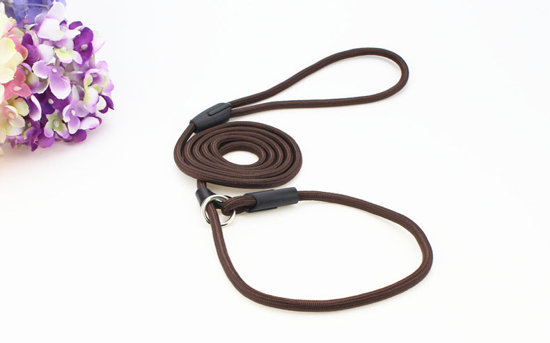 JMT-197194 Adjustable Nylon Dog Traction Rope with Integrated Collar Design - Available in Multiple Colors