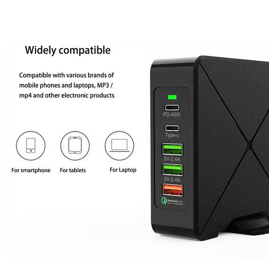 JMT-197386 Universal 75W Multi-Port Charger with Optional Wireless Charging for Global Use
