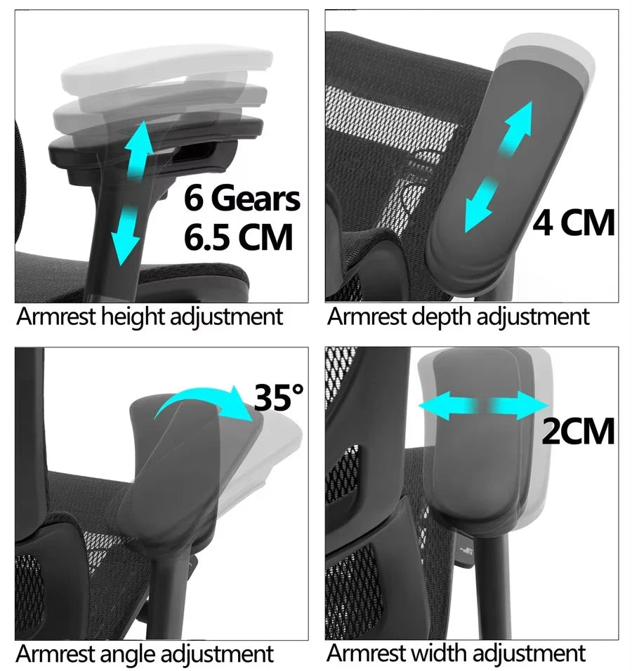 JMT-197450 Adjustable 4D Armrest Ergonomic Mesh Office Chair for Executive Meetings and Staff Use