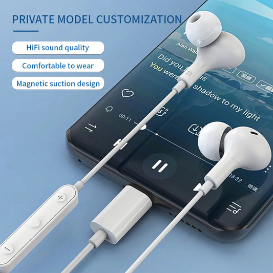 JMT-197514 Digital Stereo Wired Type-C Earphones for iPhone 15 Pro Max and Compatible with Samsung, OnePlus, and Huawei Devices
