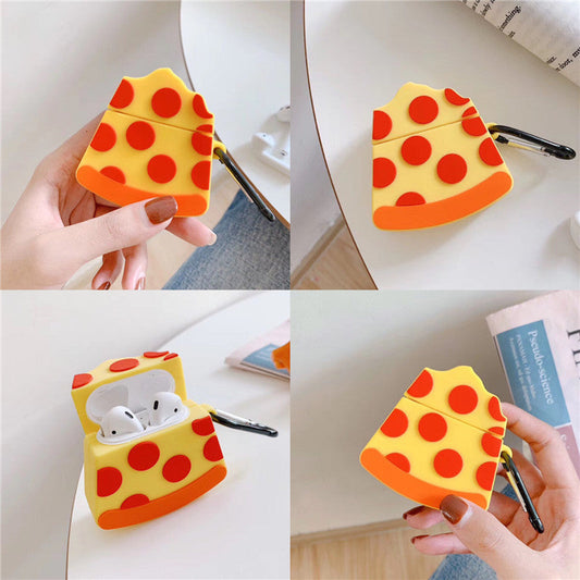JMT-197834 Cute Pizza Design Bluetooth Headset Case Compatible with iPhone & AirPods 2nd Generation