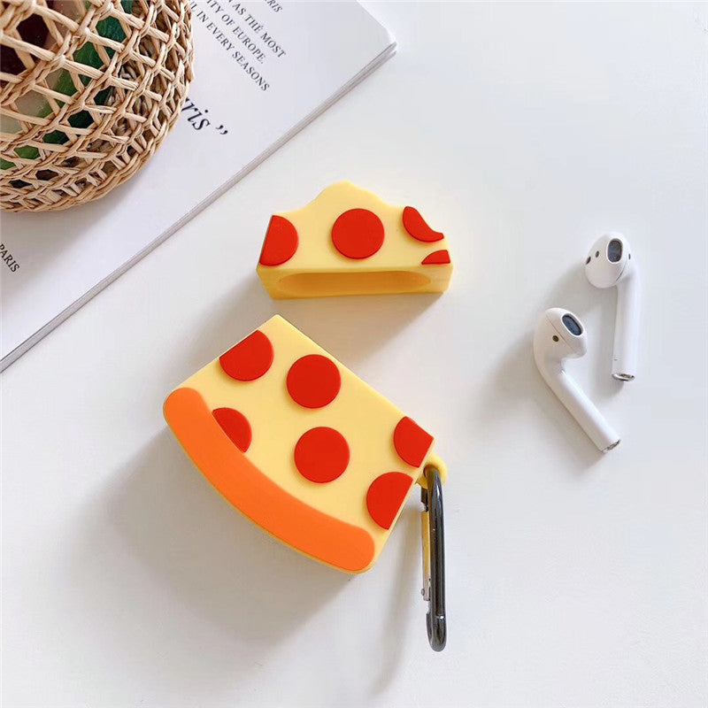 JMT-197834 Cute Pizza Design Bluetooth Headset Case Compatible with iPhone & AirPods 2nd Generation