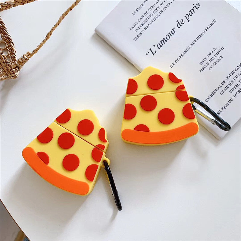 JMT-197834 Cute Pizza Design Bluetooth Headset Case Compatible with iPhone & AirPods 2nd Generation